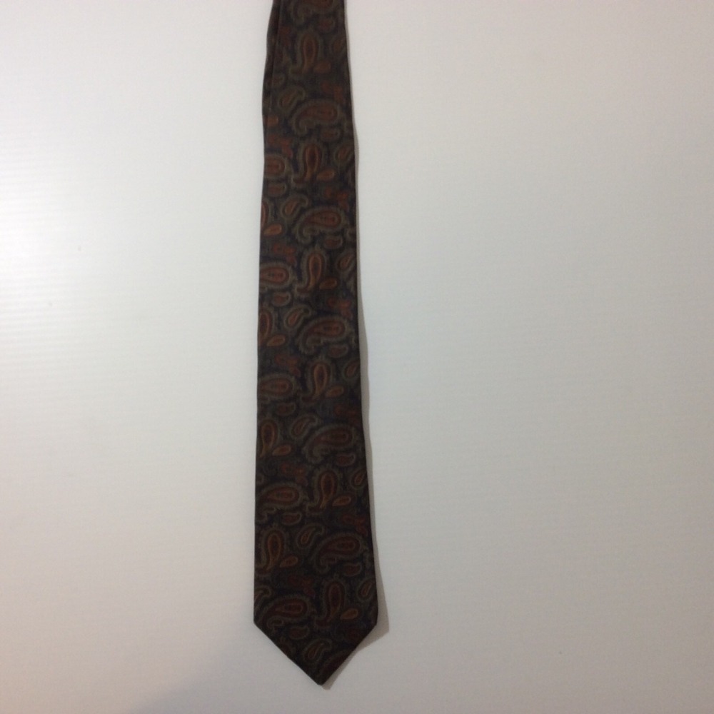 Hathaway MENS TIE NECKTIE 3.5  in  USA All Silk Black Brown Burgundy Blue Gold - Picture 6 of 12